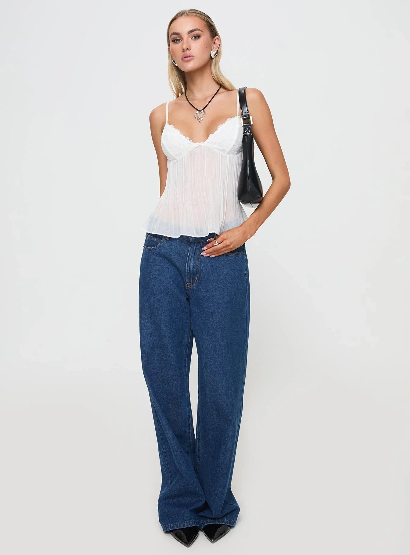 Plisseret Blonde Top