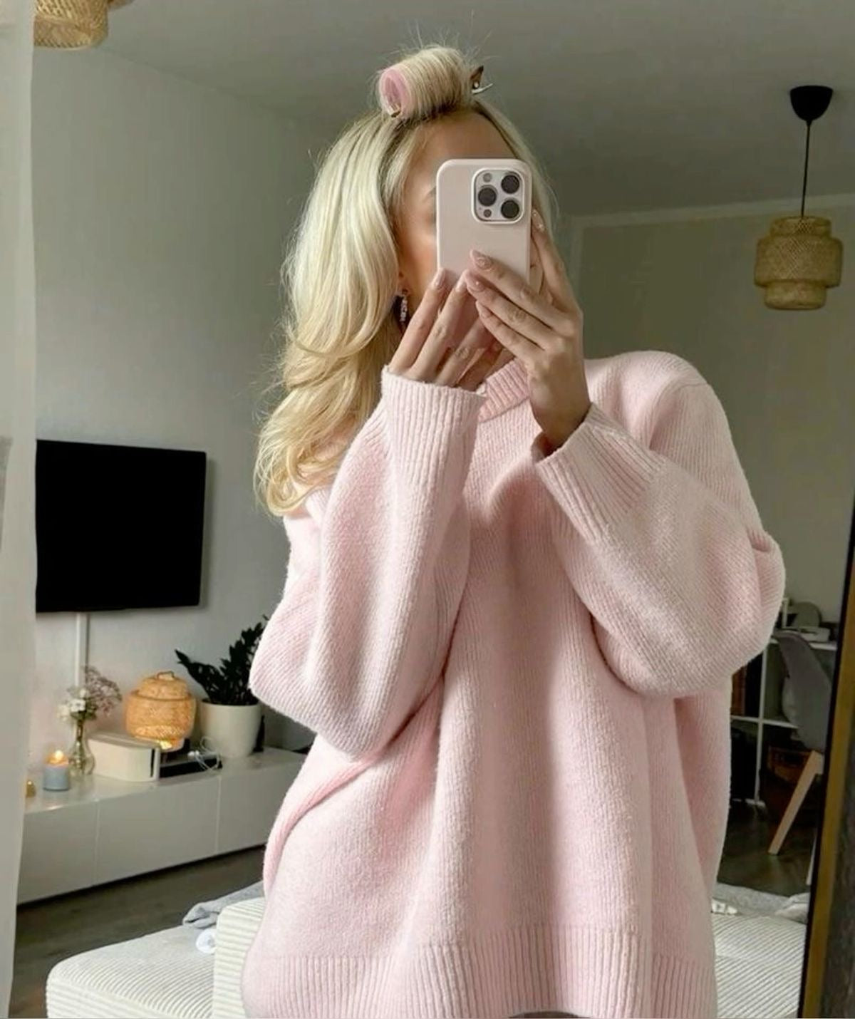Nina | Oversized Lyserød Sweater