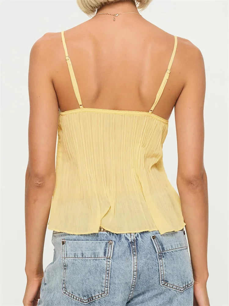 Plisseret Blonde Top
