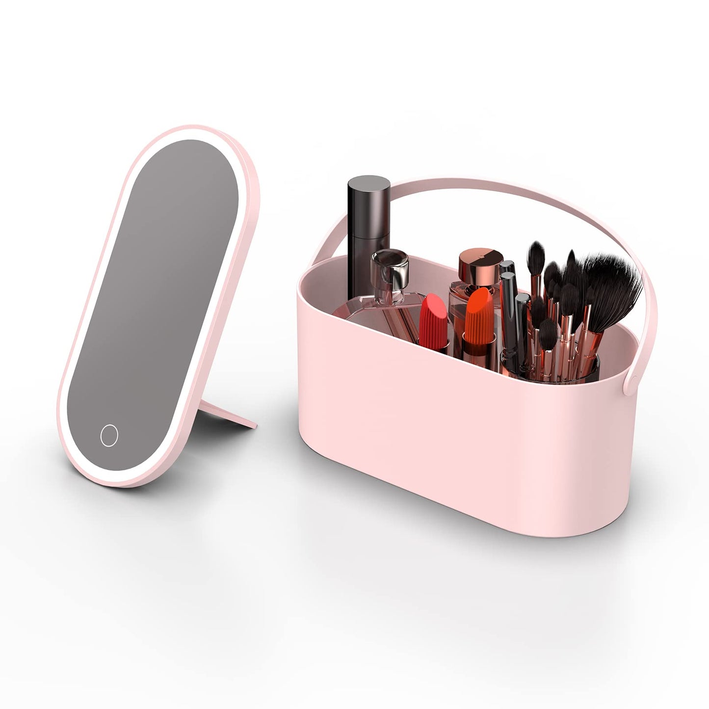 Makeup-opbevaringsboks med LED-spejl