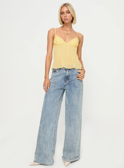 Plisseret Blonde Top