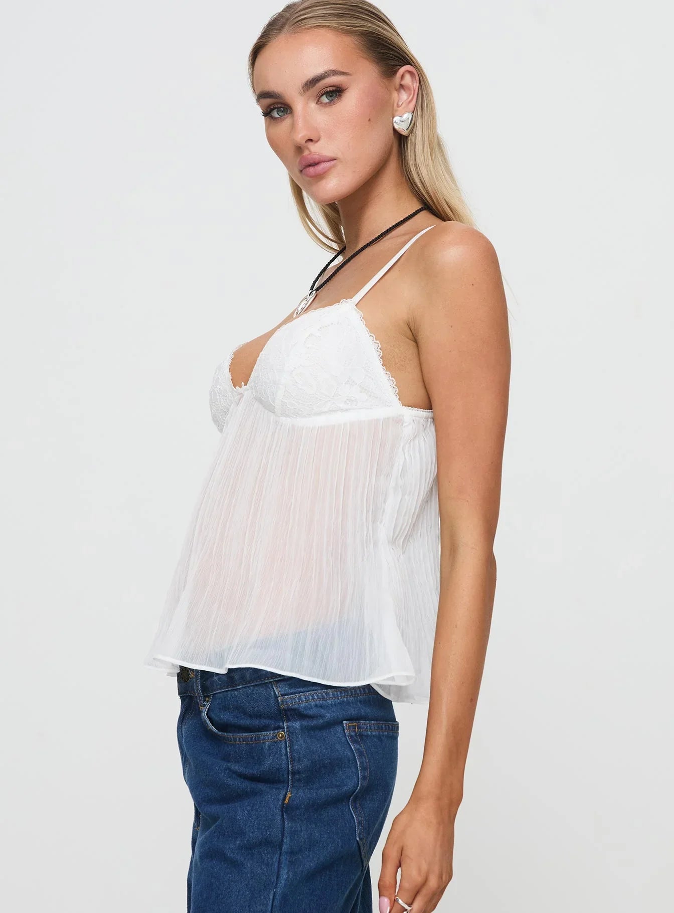 Plisseret Blonde Top