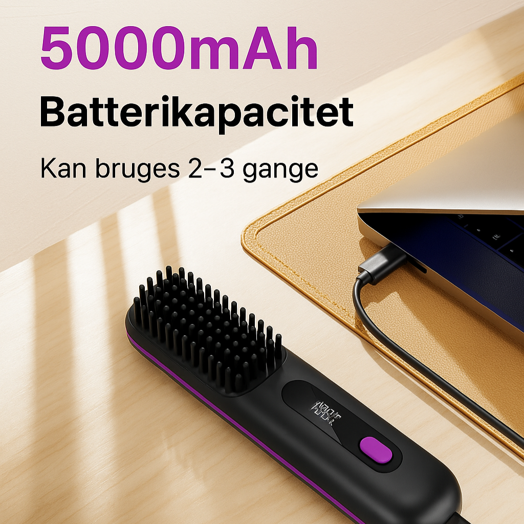 Nordelle Bærbar Stylingbørste | Krøl, Tør & Glat