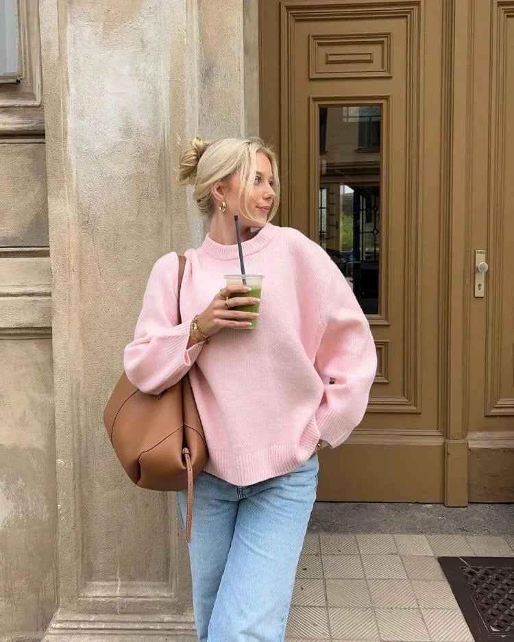 Nina | Oversized Lyserød Sweater