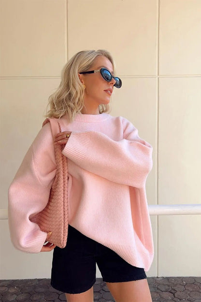 Nina | Oversized Lyserød Sweater