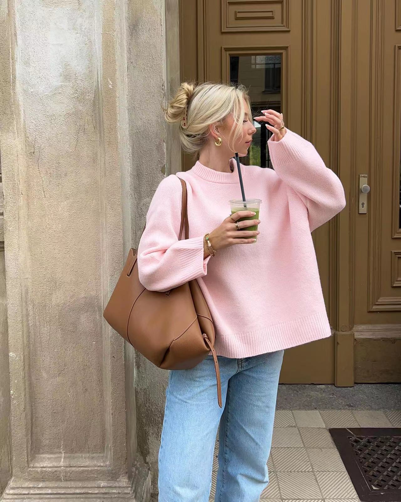 Nina | Oversized Lyserød Sweater