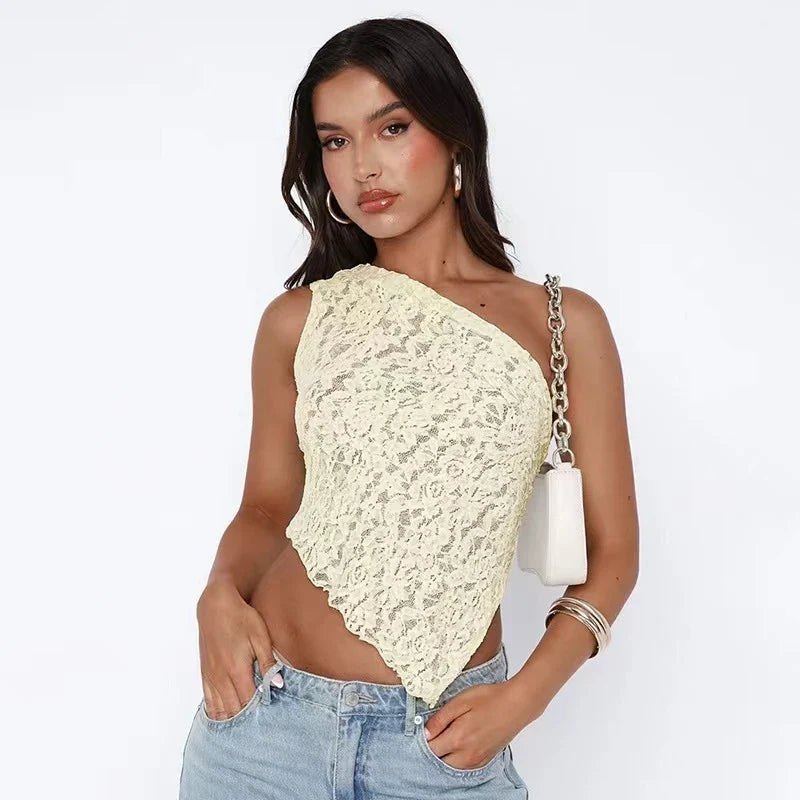 Elfenbensfarvet Satin - Cami Top