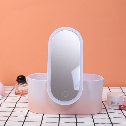 Makeup-opbevaringsboks med LED-spejl