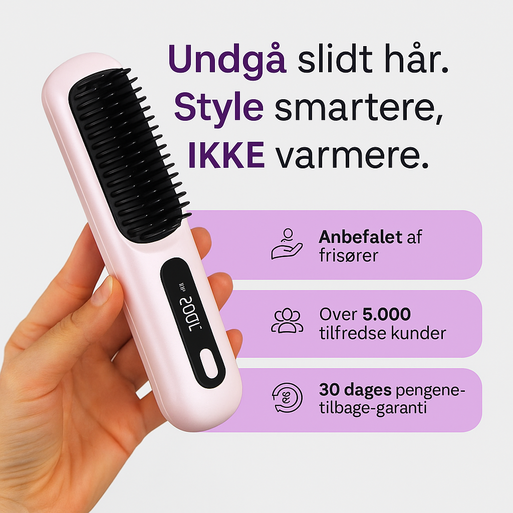 Nordelle Bærbar Stylingbørste | Krøl, Tør & Glat